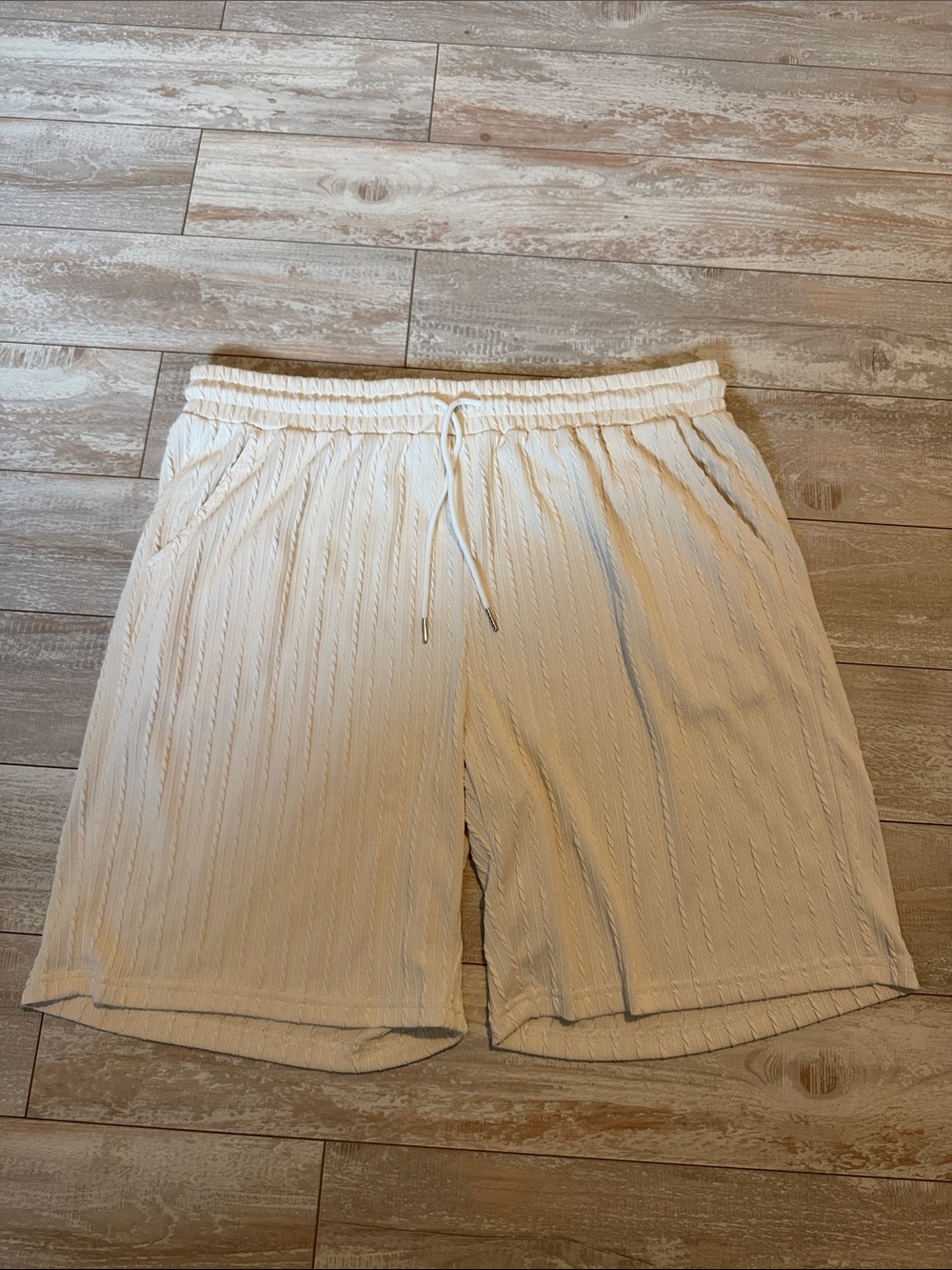 Men’s Ribbed Short Sleeve Top and Drawstring Shorts Set - Picture 5 of 5
